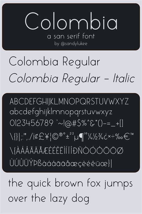 colombia free font